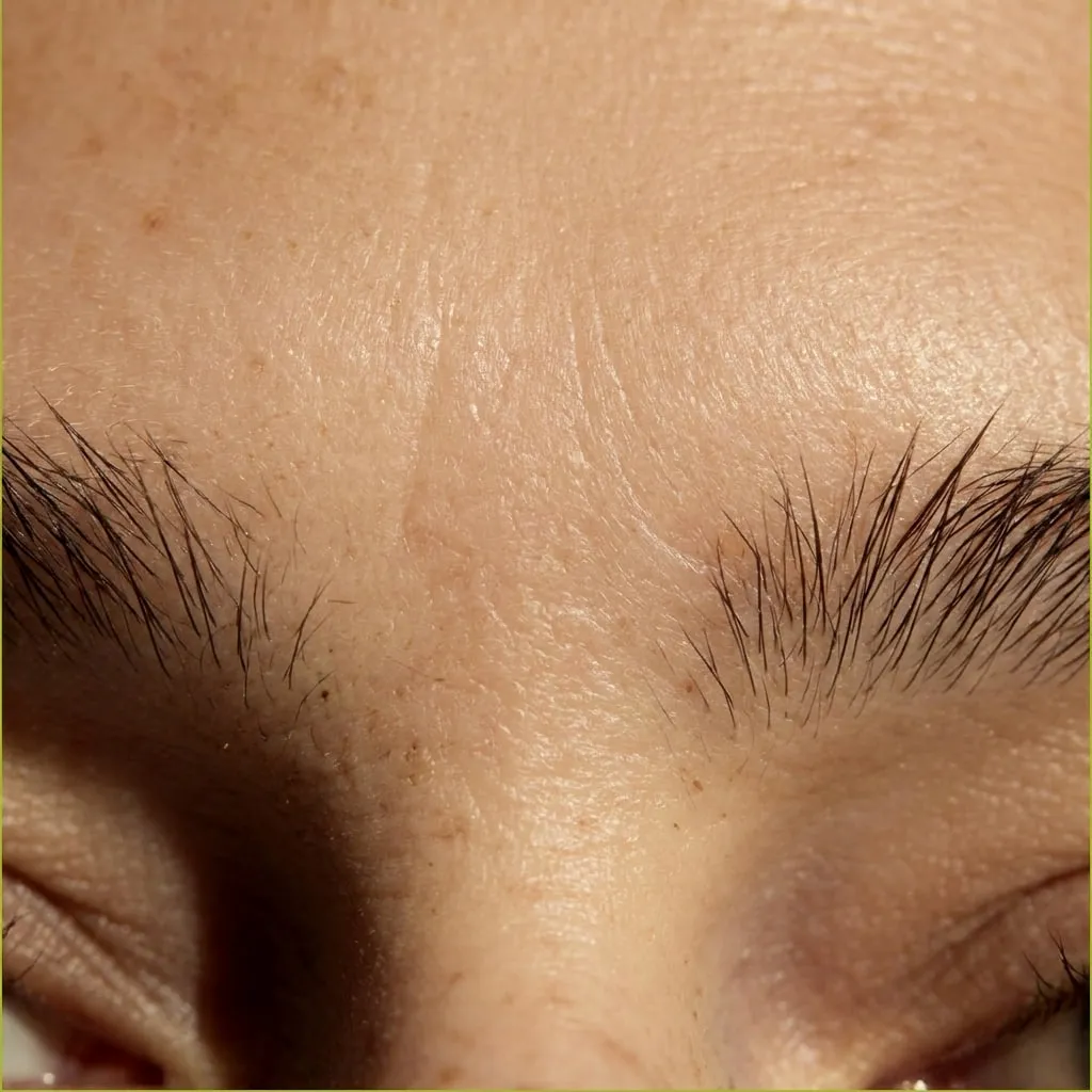Close-up of the glabella—an area treated with botulinum therapy